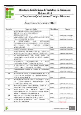 Resultado das Submiss&otilde;es dos Trabalhos