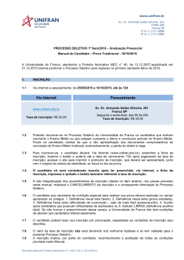 Manual do Candidato - Universidade de Franca