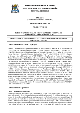 ANEXO II - programa de provas