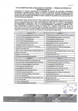 ATA DE ABERTURA PARA A REALIZA&Ccedil;&Atilde;O DO SORTEIO