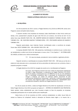 JULGAMENTO DE RECURSO PREGÃO ELETRÔNICO CREF2/RS