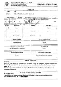 ENG364 - Produ&ccedil;&atilde;o e Transporte de Calor