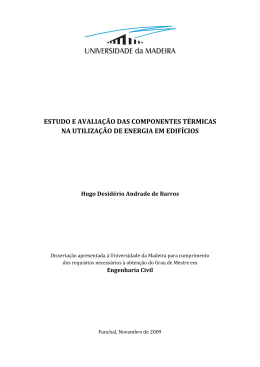 estudo e avalia&ccedil;&atilde;o das componentes t&eacute;rmicas na