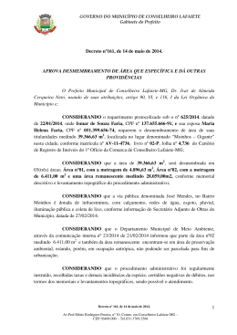 1 Decreto nº161, de 14 de maio de 2014. APROVA