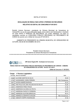 1-T&eacute;cnico Legislativo Cargo: - C&acirc;mara Municipal de Catu&iacute;pe-RS