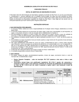 Edital de Abertura Agente T&eacute;cnico Legislativo Especializado