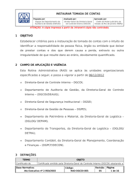Instaurar Tomada de Contas - Tribunal de Justiça do Estado do Rio