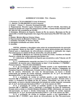 1 ACÓRDÃO Nº 2101/2008 - TCU – Plenário 1. Processo nº TC