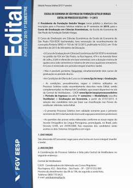 Edital - Vestibular FGV - Funda&ccedil;&atilde;o Getulio Vargas