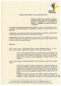 RESOLU&Ccedil;&Atilde;O CFESS N&rdquo; 646, de 29 de abril de 2013.