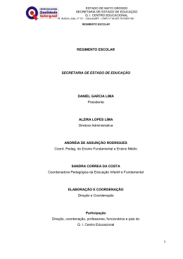 1 REGIMENTO ESCOLAR SECRETARIA DE ESTADO DE