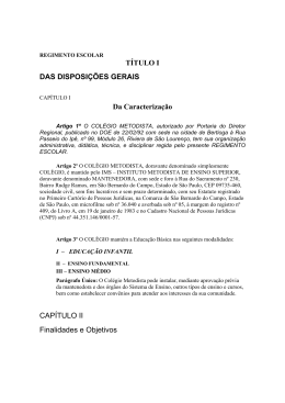 Regimento Escolar - Colégio Metodista em Bertioga