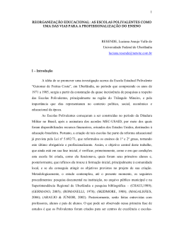 1 reorganiza&ccedil;&atilde;o educacional: as escolas polivalentes como uma