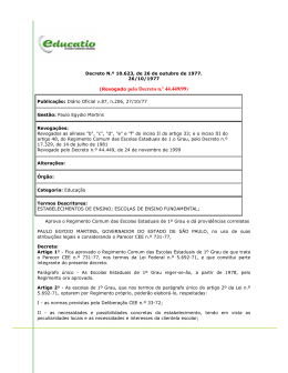 (Revogado pelo Decreto n.&ordm; 44.449/99)