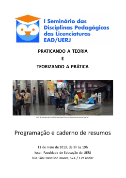 Programa&ccedil;&atilde;o e caderno de resumos