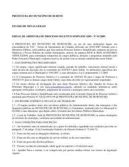 PREFEITURA DO MUNIC&Iacute;PIO DE BURITIS
