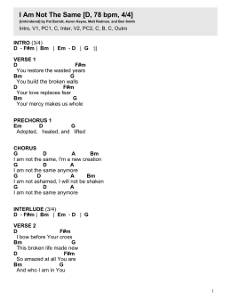I Am Not The Same [D, 78 bpm, 4/4]