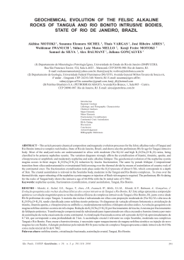 geochemical evolution of the felsic alkaline rocks of tangu&aacute; and rio