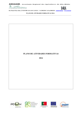 PLANO DE ATIVIDADES FORMATIVAS 2014