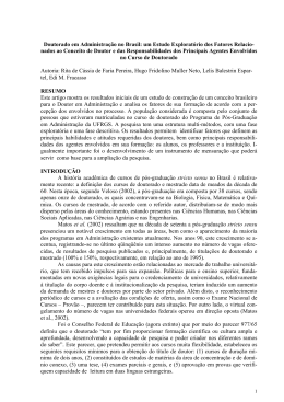 Doutorado em Administra&ccedil;&atilde;o no Brasil: um Estudo