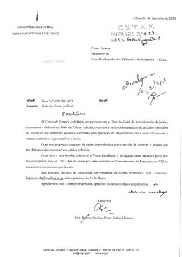 MINISTÉRIO DA.IUSTIÇA - Conselho Superior dos Tribunais