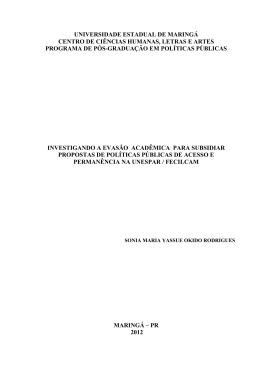 Investigando a Evas&atilde;o Acad&ecirc;mica para