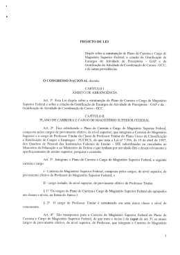 PROJETO DE LEI Dispõe sobre a estruturação do - ADCEFET-RJ