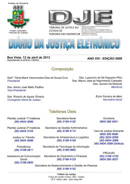 Comarca de Boa Vista - Diário da Justiça Eletrônico