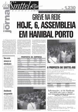 A PROPOSTA DO SINTTEL-RIO