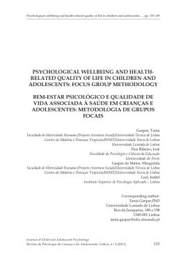 psychological wellbeing and health- related quality of life in children