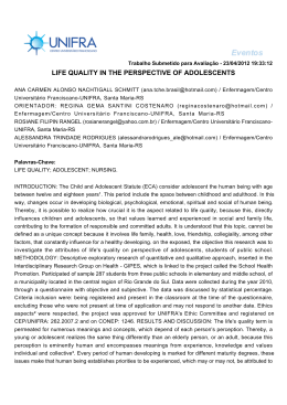 LIFE QUALITY IN THE PERSPECTIVE OF ADOLESCENTS
