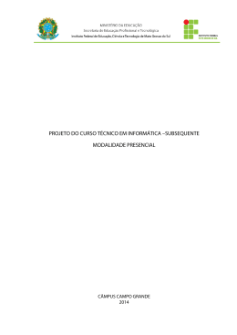 PROJETO DO CURSO T&Eacute;CNICO EM INFORM&Aacute;TICA