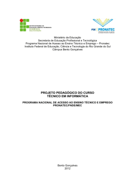 projeto pedag&oacute;gico do curso t&eacute;cnico em inform&aacute;tica