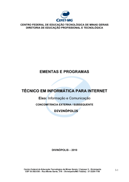 ementas e programas t&eacute;cnico em inform&aacute;tica - DEPT - Cefet-MG