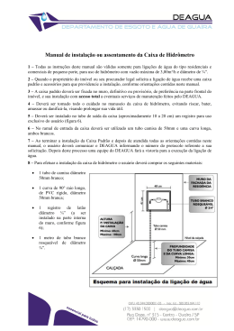 Manual de instalação ou assentamento da Caixa de Hidrômetro