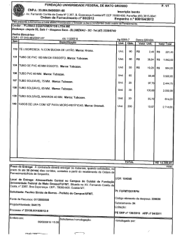 FUNDAÇÃO uNwERsloADE FEDERAL DE MATO GRosso P