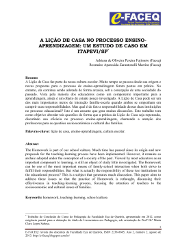 a lição de casa no processo ensino- aprendizagem: um