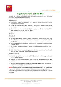 Regulamento Férias de Natal 2014