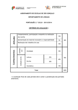 Conhecimentos e Capacidades &ndash; 70%