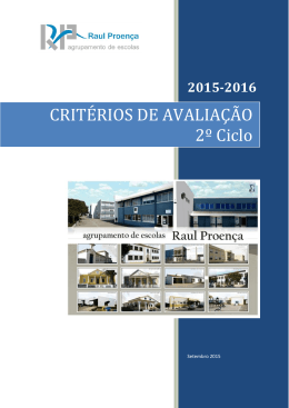 CRITÉRIOS DE AVALIAÇÃO - Escola Secundária de Raul Proença