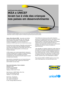 IKEA e UNICEF levam luz à vida das crianças nos países em