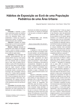 H&aacute;bitos de Exposi&ccedil;&atilde;o ao Ecr&atilde; de uma Popula&ccedil;&atilde;o Pedi&aacute;trica de