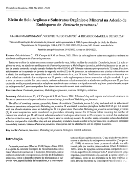 Pasteuria, ades&atilde;o end&oacute;sporos, solo argiloso, substratos, 2001