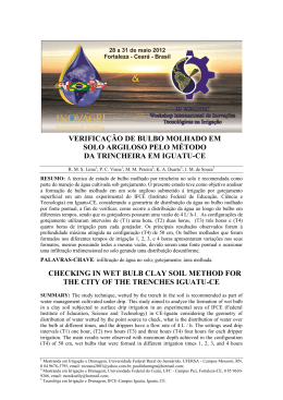 VERIFICA&Ccedil;&Atilde;O DE BULBO MOLHADO EM SOLO ARGILOSO PELO