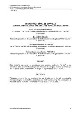 UHE TUCURU&Iacute; - Comit&ecirc; Brasileiro de Barragens