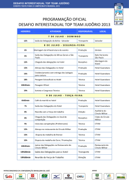 programa&ccedil;&atilde;o oficial desafio interestadual top team jud&ocirc;rio 2013