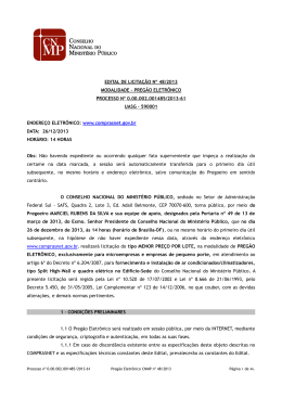 EDITAL DE LICITA&Ccedil;&Atilde;O N&ordm; 48/2013 MODALIDADE &ndash; PREG&Atilde;O