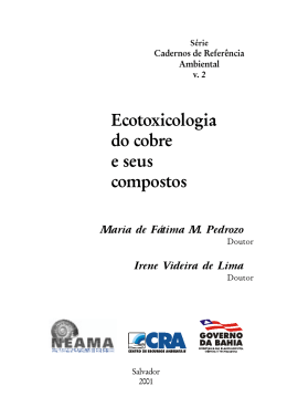 Ecotoxicologia do Cobre e seus Compostos