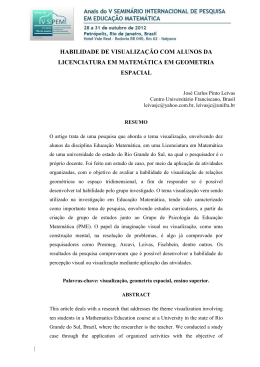 habilidade de visualiza&ccedil;&atilde;o com alunos da licenciatura em