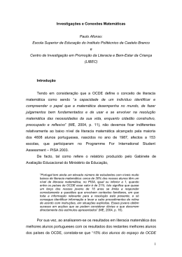 1 Investigações e Conexões Matemáticas Paulo Afonso: Escola